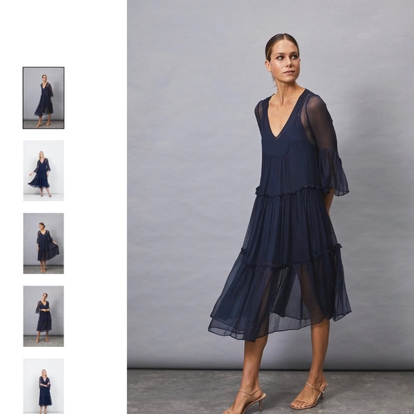 MLM Label Valentine Silk Midi, Mayfair Blue - Picture 1 of 3